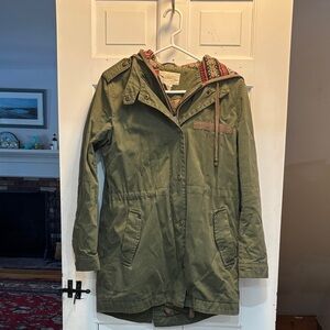 BCBGeneration Olive Hooded Trench Coat